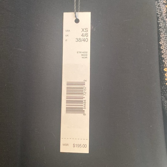 Elie Tahari t-shirt with sequin sleeves, new w tags. Black size XS - Picture 2 of 2